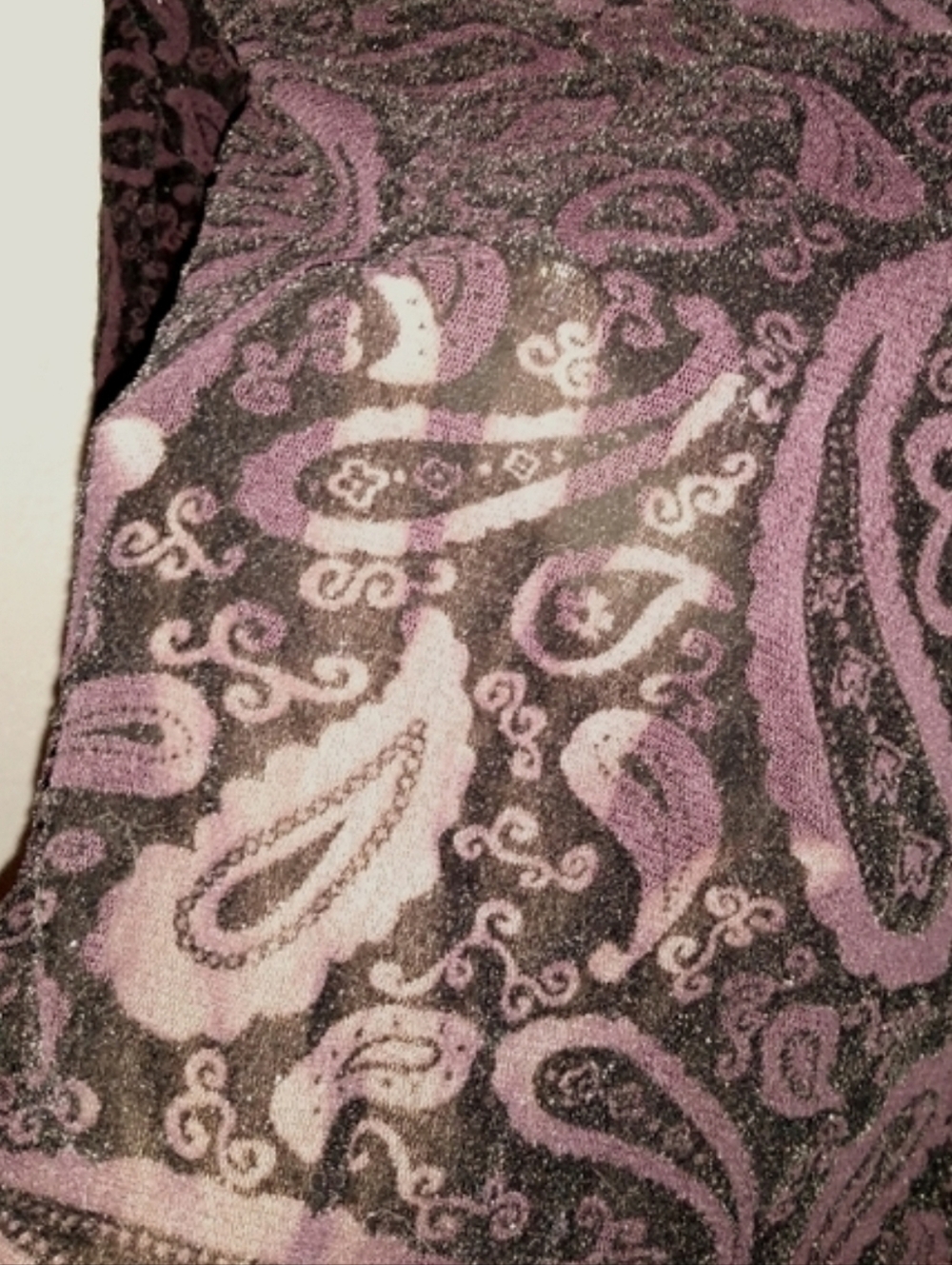 Purple Black Burnout Velvet Blouse Paisley Semi Sheer Goth Whimsygoth Wrap Top - Picture 4 of 14